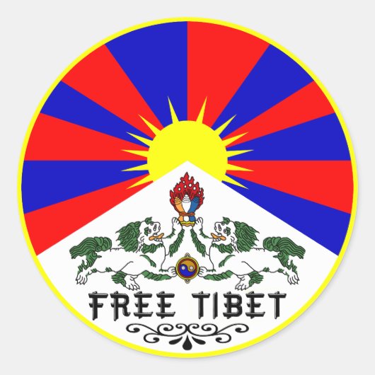 Tibet-Sticker Runder Aufkleber (Vorderseite)