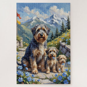 Tibet Terrier Berggarten Kunst Puzzle