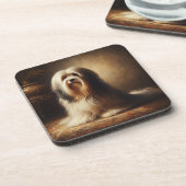 Tibet-Terrier Getränkeuntersetzer (Linke Seite)