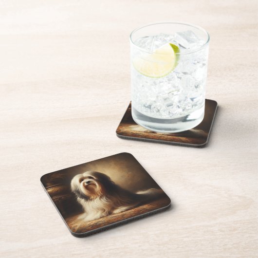 Tibet-Terrier Getränkeuntersetzer (Rechte Seite)