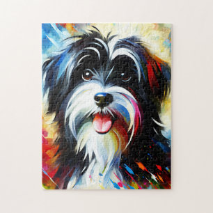 Tibet Terrier Hund Acryl Kunst Druck Hunde Liebhab Puzzle