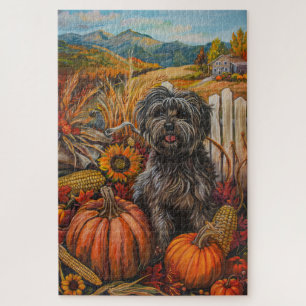 Tibet-Terrier-Hund Herbsternte Erntedankfest Puzzle