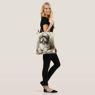 Tibet-Terrier-Hund mit Ostereiern Feiertag Tasche