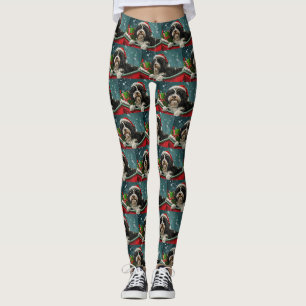 Tibet-Terrier Hund Weihnachtsfestlich Leggings