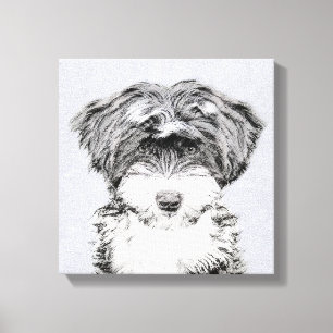 Tibet-Terrier-Malerei - Süße originelle Hundekunst Leinwanddruck