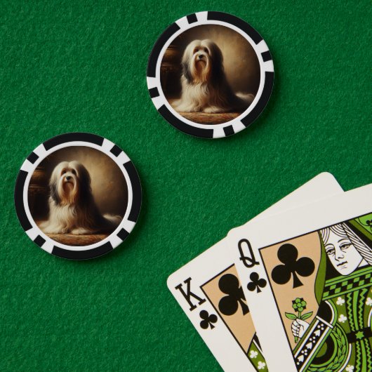 Tibet-Terrier Pokerchips (Pokertisch (doppelt))