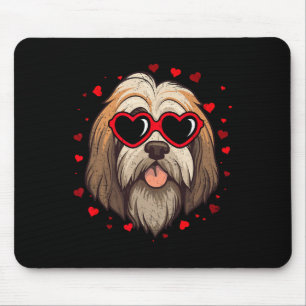 Tibet-Terrier Valentinsherz Süße Hunde Liebhaber  Mousepad