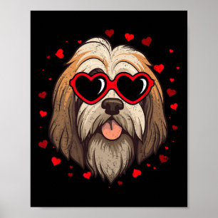 Tibet-Terrier Valentinsherz Süße Hunde Liebhaber Poster
