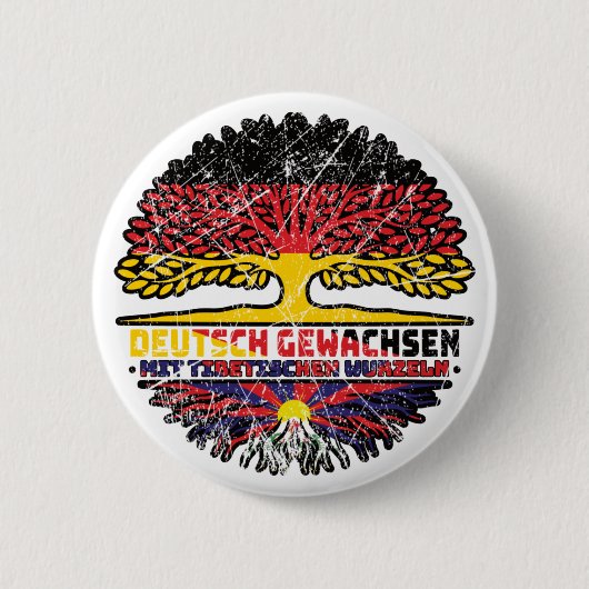 Tibet Tibeter Deutsch Deutschland Baum Wurzel Button (Vorderseite)
