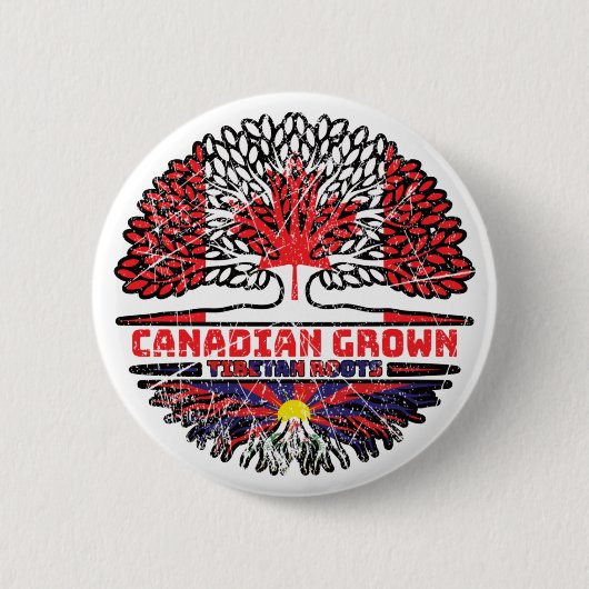 Tibet Tibetisch kanadisches Baumflag Kanada Button (Vorderseite)