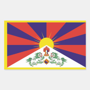Tibet/tibetische Flagge Rechteckiger Aufkleber