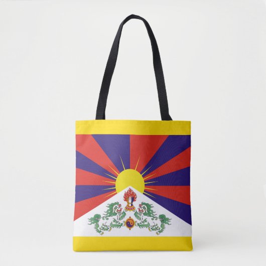 Tibet, tibetische Flagge & Snow Lions - Himalaya Tasche (Vorderseite)