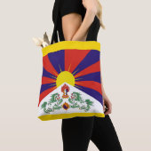 Tibet, tibetische Flagge & Snow Lions - Himalaya Tasche (Von Nahem)