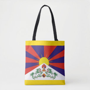 Tibet, tibetische Flagge und Schneeländer - Himal Tasche