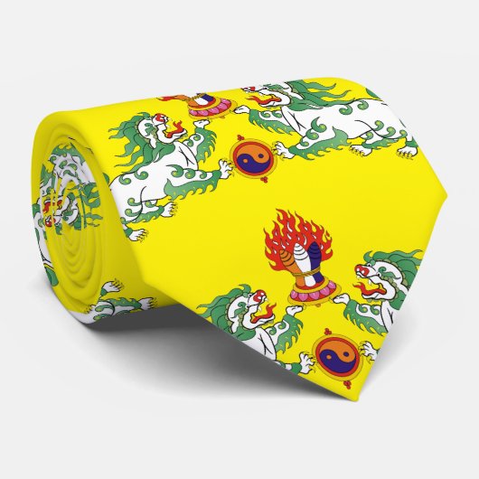 Tibet und tibetische Flagge, Schneelöwen / Herzen Krawatte (Gerollt)