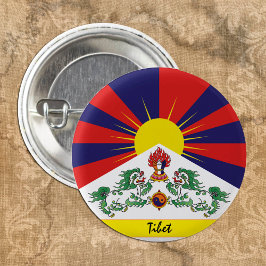 Tibet und Tibetische Flaggenmode reisen / Himalaya Button