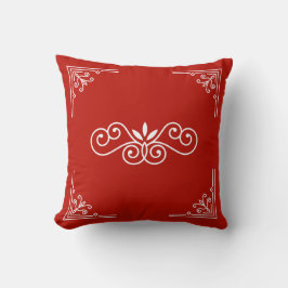 Tibetan Art Square Pillow on Red | Customizable Bo Kissen