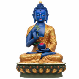 Tibetan Blue Medicine Buddha 2D Statue Freistehende Fotoskulptur