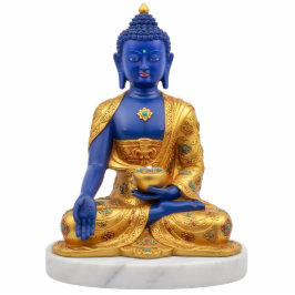 Tibetan Blue Medicine Buddha 2D Statue Freistehende Fotoskulptur