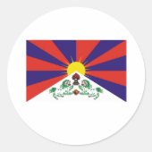 TIBETAN FLAG RUNDER AUFKLEBER (Vorderseite)