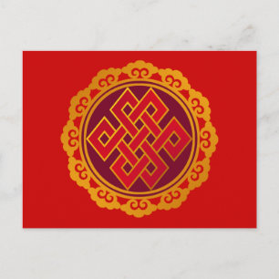 Tibetan Karma Buddhismus Eternaler Knot Postkarte