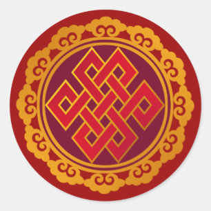 Tibetan Karma Buddhismus Eternaler Knot Runder Aufkleber
