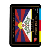 Tibetan Losar & Tashi Delek - Neujahr/Fahne Tibet Magnet (Vertikal)