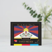 Tibetan Losar & Tashi Delek - Neujahr/Fahne Tibet Postkarte (Stehend Vorderseite)