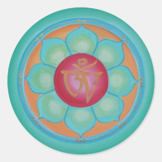 Tibetan Lotus Mandala Runder Aufkleber