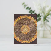 Tibetan Mandala Art (Gold & Schwarz) Postkarte (Stehend Vorderseite)
