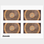 Tibetan Mandala Art (Gold & Schwarz) Rechteckiger Aufkleber (Blatt)