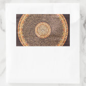 Tibetan Mandala Art (Gold & Schwarz) Rechteckiger Aufkleber (Tasche)