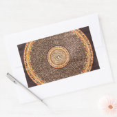Tibetan Mandala Art (Gold & Schwarz) Rechteckiger Aufkleber (Umschlag)