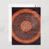Tibetan Mandala Art (Schwarz, Gold, Rot, Gelb) Postkarte (Vorne/Hinten)