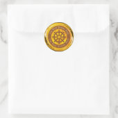 Tibetan Mantra Dharma Wheel Runder Aufkleber (Tasche)