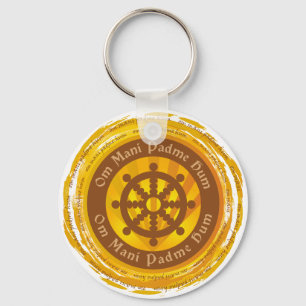 Tibetan Mantra Dharma Wheel Schlüsselanhänger