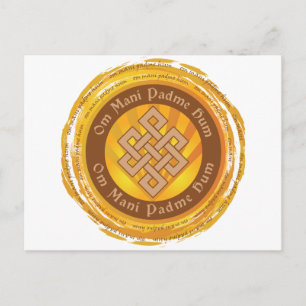 Tibetan Mantra Endless Knot Postkarte