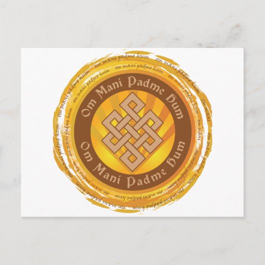 Tibetan Mantra Endless Knot Postkarte (Vorderseite)