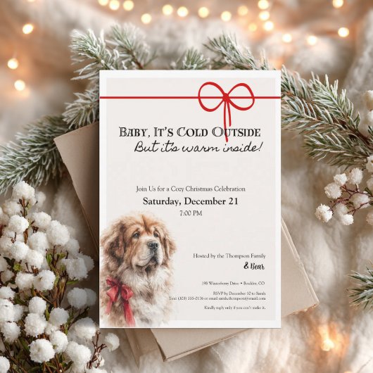Tibetan Mastiff • Christmas Party Invitation Feiertagskarte