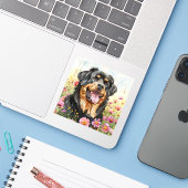 Tibetan Mastiff Die Sticker Wasserfarbe (Laptop mit iPhone)