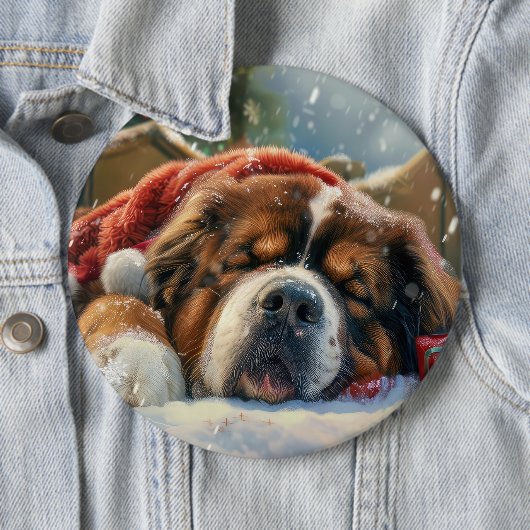 Tibetan Mastiff Dog Weihnachtsfest Button (Beispiel)