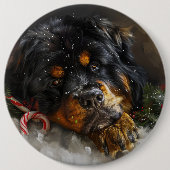 Tibetan Mastiff Dog Weihnachtsfest Button (Vorderseite)