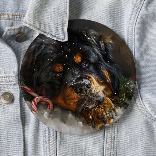 Tibetan Mastiff Dog Weihnachtsfest Button (Beispiel)
