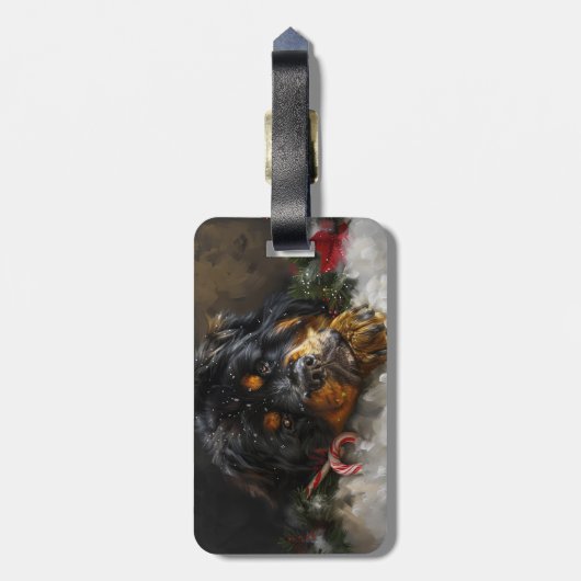 Tibetan Mastiff Dog Weihnachtsfest Gepäckanhänger (Rückseite vertikal)