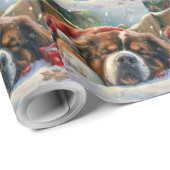 Tibetan Mastiff Dog Weihnachtsfest Geschenkpapier (Rolleneckpunkt)