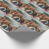 Tibetan Mastiff Dog Weihnachtsfest Geschenkpapier (Ecke)
