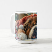 Tibetan Mastiff Dog Weihnachtsfest Kaffeetasse (Vorderseite Links)