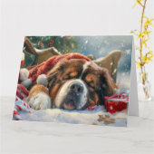 Tibetan Mastiff Dog Weihnachtsfest Karte (Gelbe Blume)
