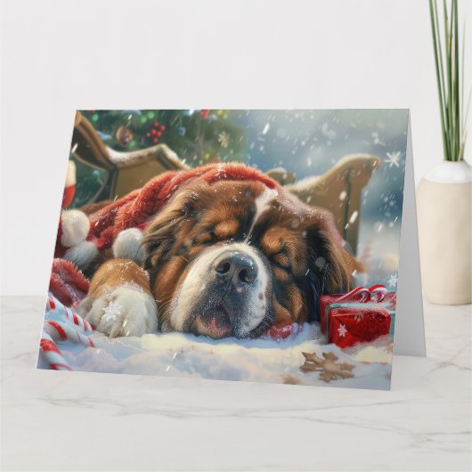 Tibetan Mastiff Dog Weihnachtsfest Karte (Vorderseite)