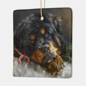 Tibetan Mastiff Dog Weihnachtsfest Keramikornament (Links)